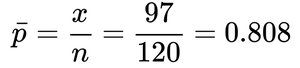 Sample proportion calculation