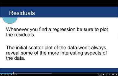 Slide explaining the importance of plotting residuals