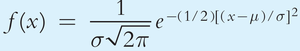 Normal probability density function formula