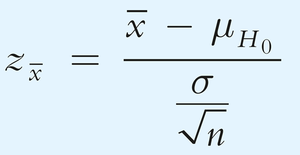 Z-test statistic formula