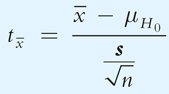 Example t-test calculation