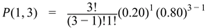 Binomial calculation step 1