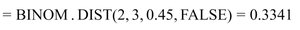 Excel binomial probability calculation cumulative