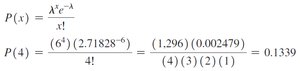 Poisson calculation for arrivals