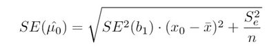 Formula for SE of mean response