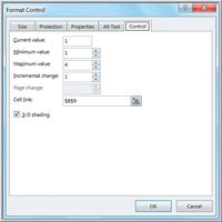 Format control dialog for spin button