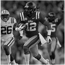 Football player representing a discrete random variable example