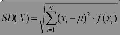 Formula for standard deviation of a random variable