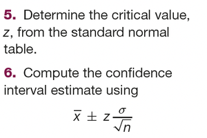 Formula for confidence interval