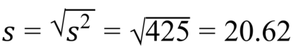 Sample standard deviation calculation
