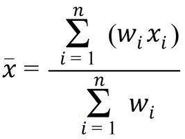 Weighted mean formula