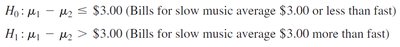 Hypotheses for differences other than zero