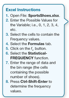 Excel instructions for frequency distribution
