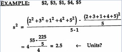 Variance calculation example