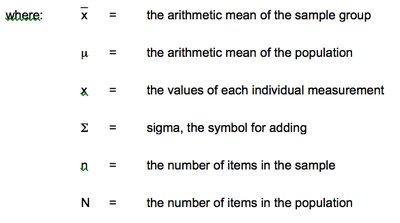 Formula notation explanations