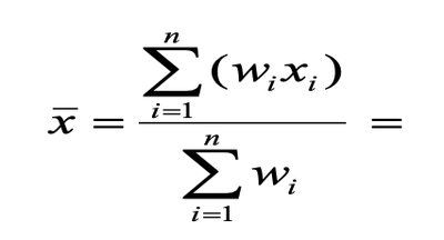 Weighted mean formula