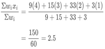 Weighted mean GPA example
