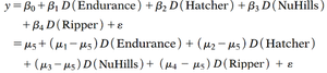 Population means version of ANOVA regression model