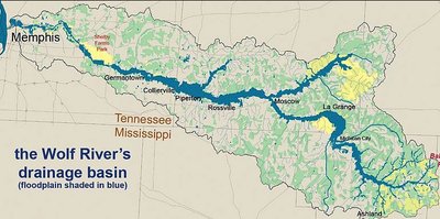 Wolf River's drainage basin map