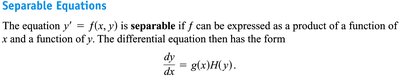 Definition of separable equations