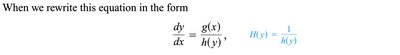 Equation rewritten for separation of variables