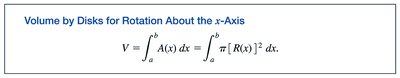 Volume by disks for rotation about the x-axis