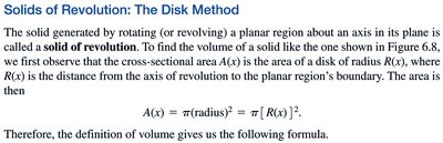 Solids of revolution: Disk method