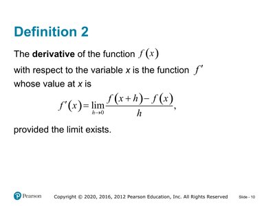 Definition of the derivative