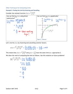 Factoring and Cancelling to Find Limits