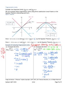 Trigonometric Limits and Squeeze Theorem