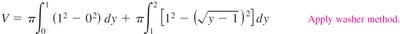 Washer method two-integral setup