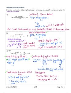 Worked examples of continuity at a point