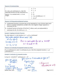 Examples of continuity of composite functions