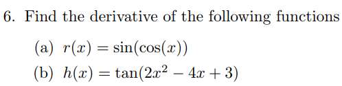 Derivative chain rule example