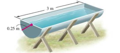 Semicircular water trough diagram