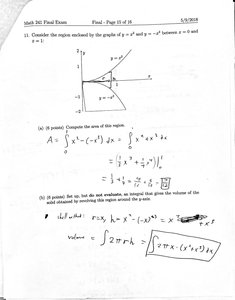Area and volume between curves