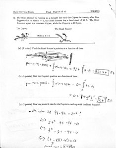 Motion problem with Road Runner and Coyote