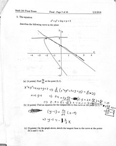 Implicit differentiation and tangent line on a curve