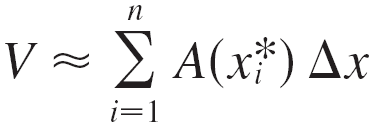 Riemann sum for volume approximation
