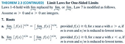 Limit Laws for One-Sided Limits