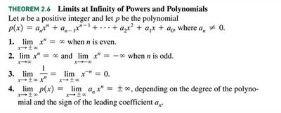 Limits at Infinity of Powers and Polynomials