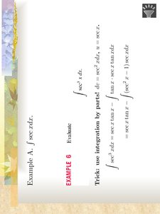 Integration by parts for secant integrals