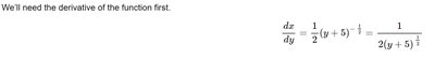 Boxed surface area integral for dy