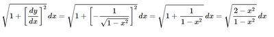 Derivative calculation for arc length