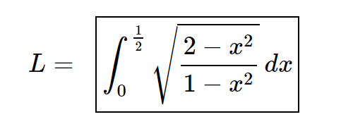 Simplified arc length integrand for dx