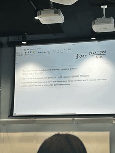 Average rate of change question for water volume