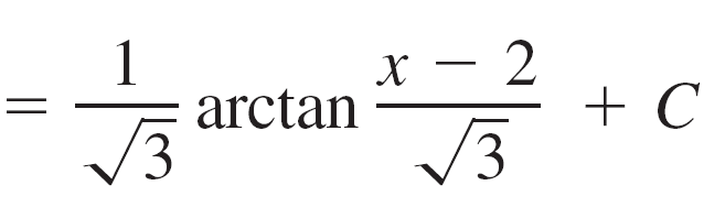 Integral after completing the square