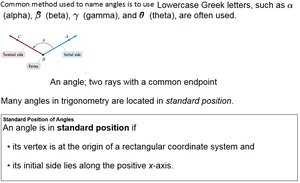 Angle in standard position