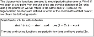 Periodic properties of sine and cosine