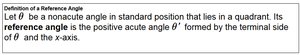 Reference angle formulas for quadrants